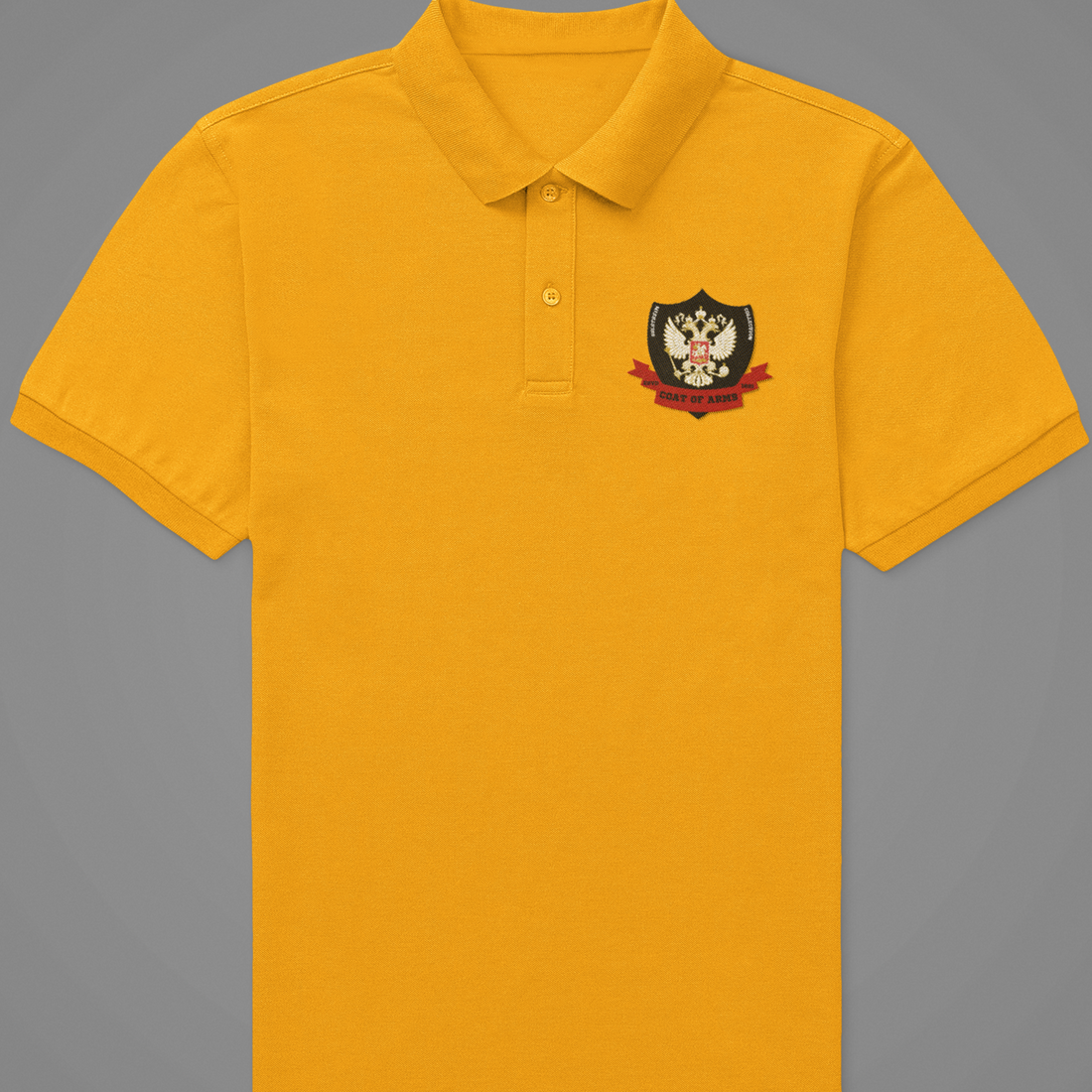 Polo Tshirt with Coat of Arms Black