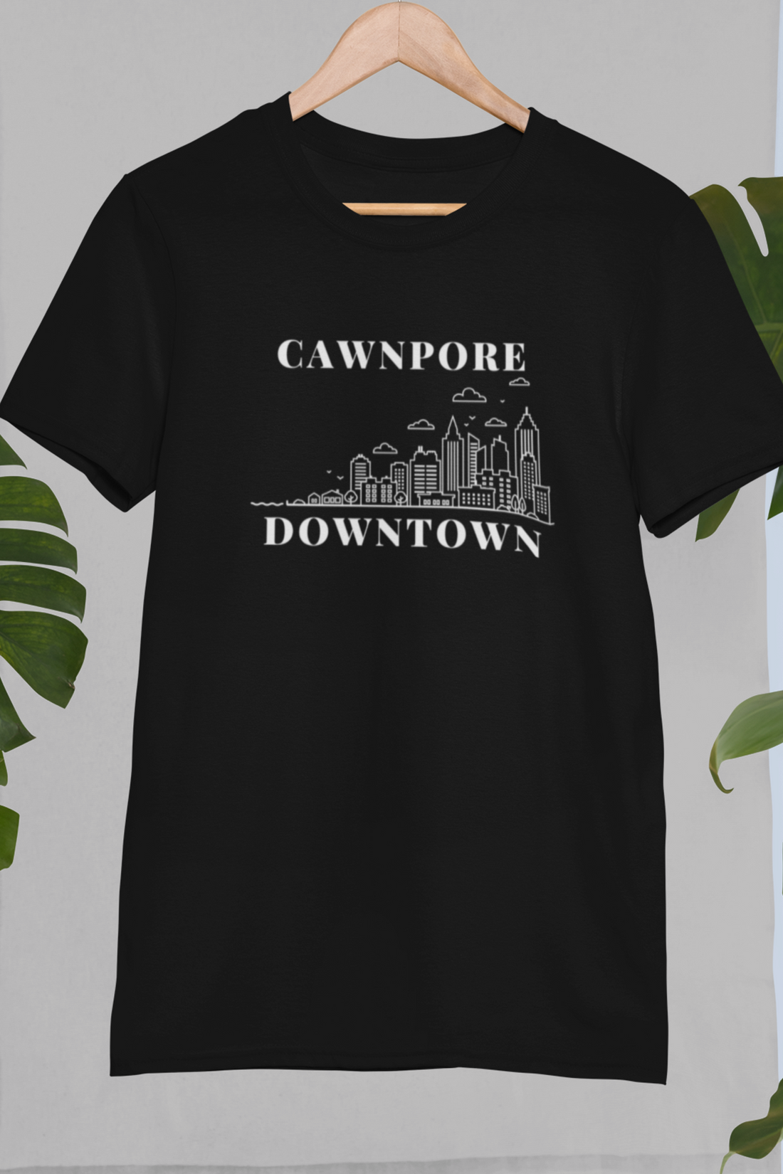 Round neck Half sleeves Tshirt with design of Cawnpore Downtown