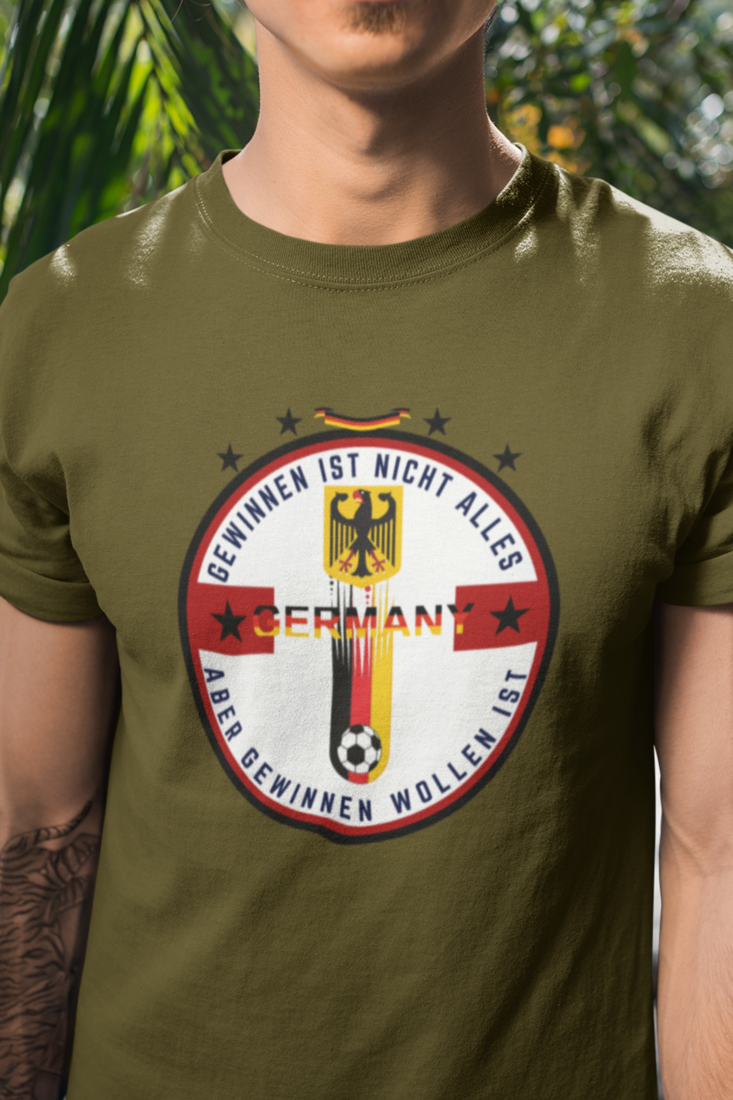 Round neck Half  sleeves Tshirt with Germany football Typhographics