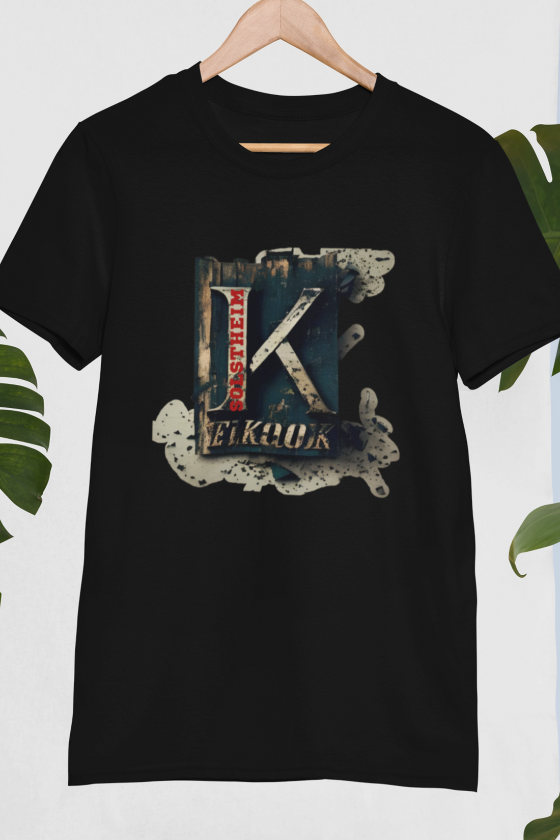 Round Neck Half Sleeves T-Shirt Letter K