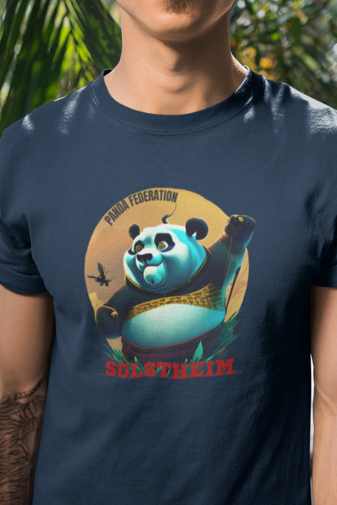 Round Neck Half Sleeves T-Shirt with Panda federation