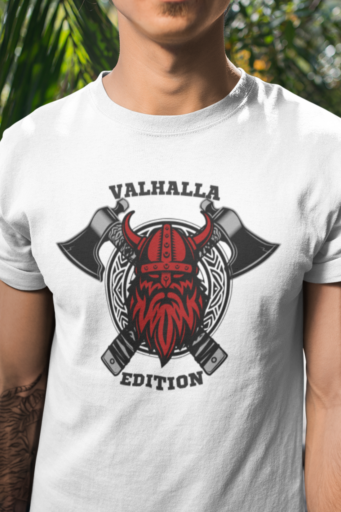 Round neck Half sleeves Tshirt with design with Valhalla Edition