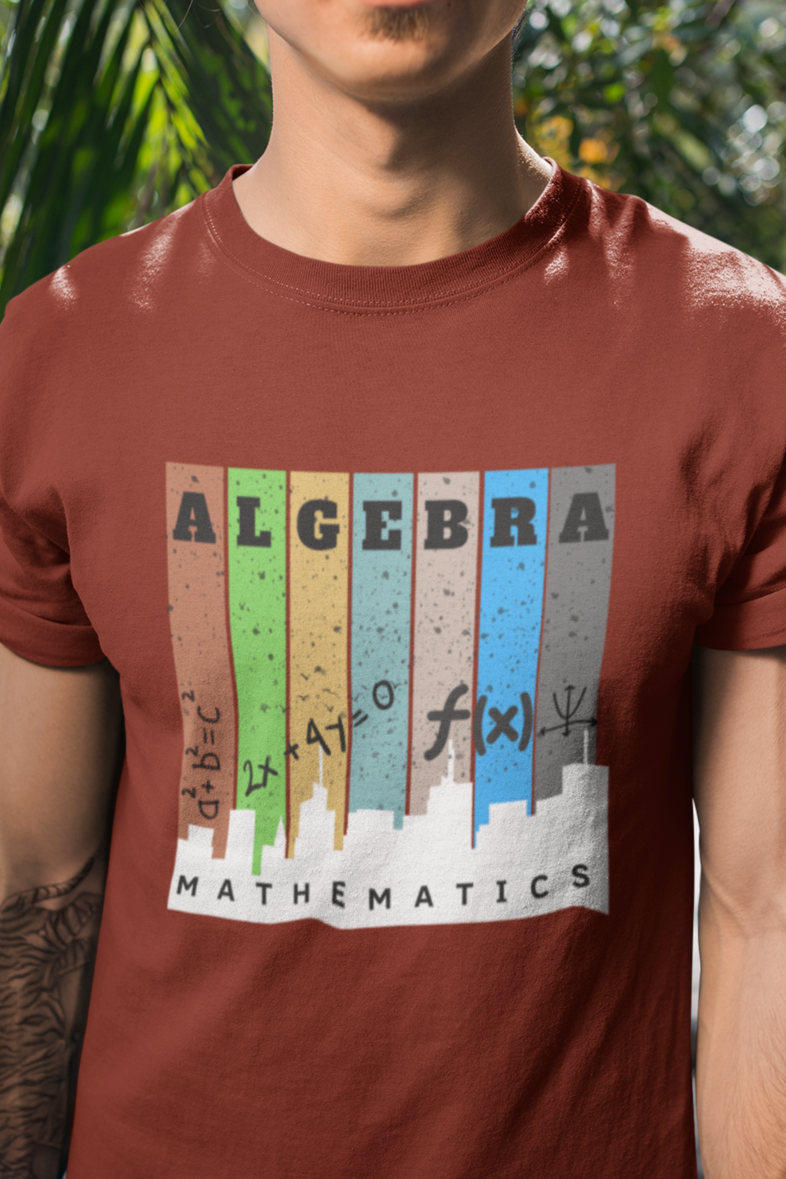 Round neck Half  sleeves Tshirt with Nerdy Algebra Design for Dark color