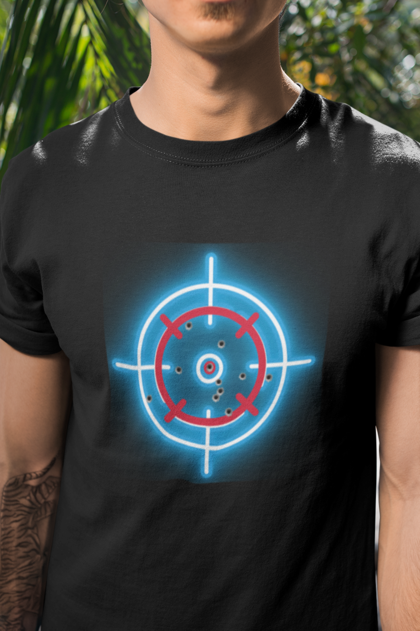 Round neck Half sleeves Tshirt with Shooter Aim target