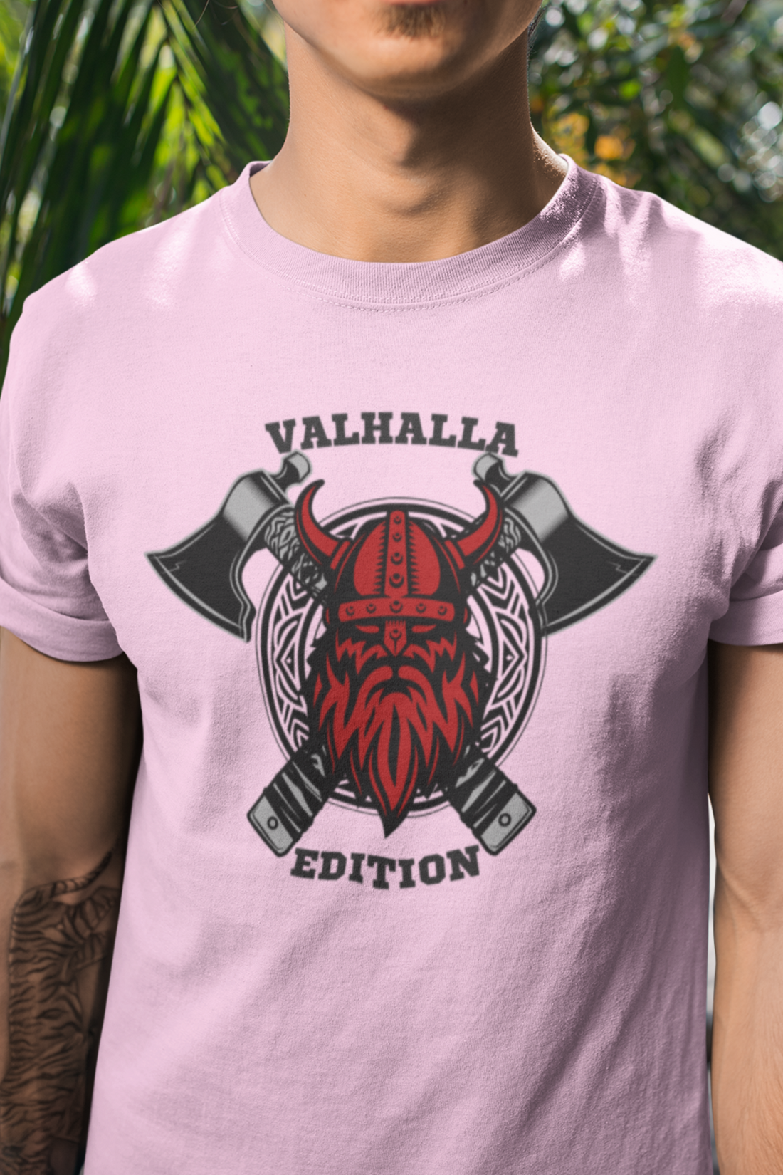 Round neck Half sleeves Tshirt with design with Valhalla Edition