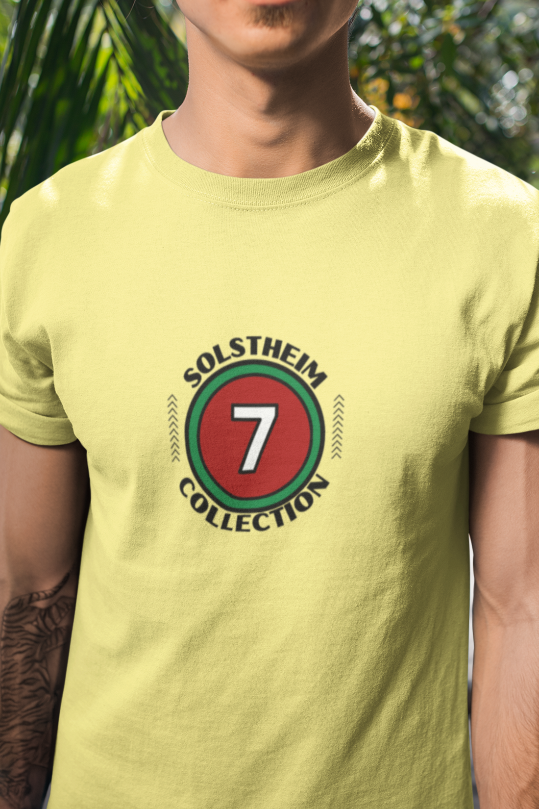 Round Neck Half Sleeves T-Shirt with Number 7 Design