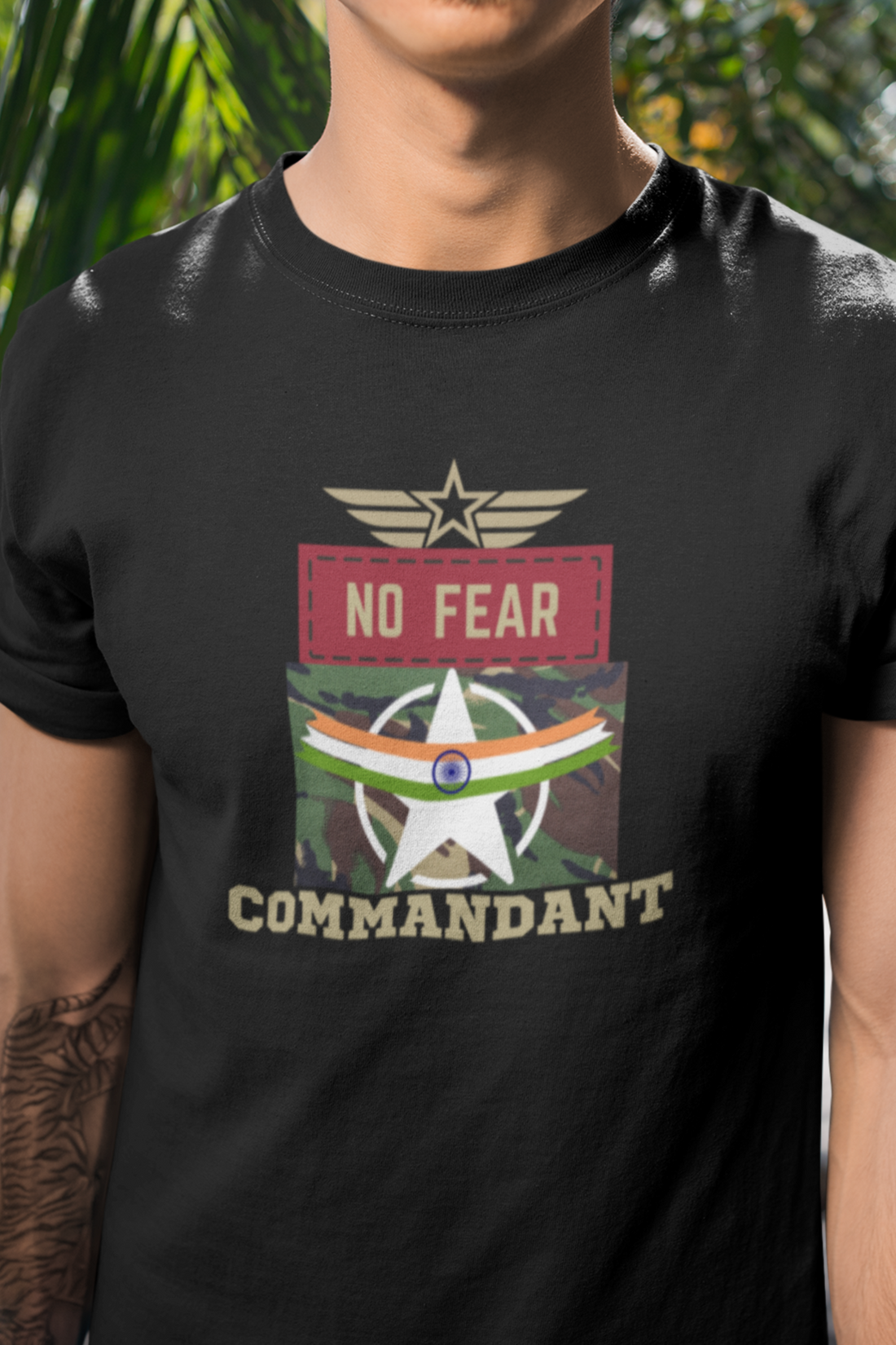 Round neck Half  sleeves Tshirt with Commandant India