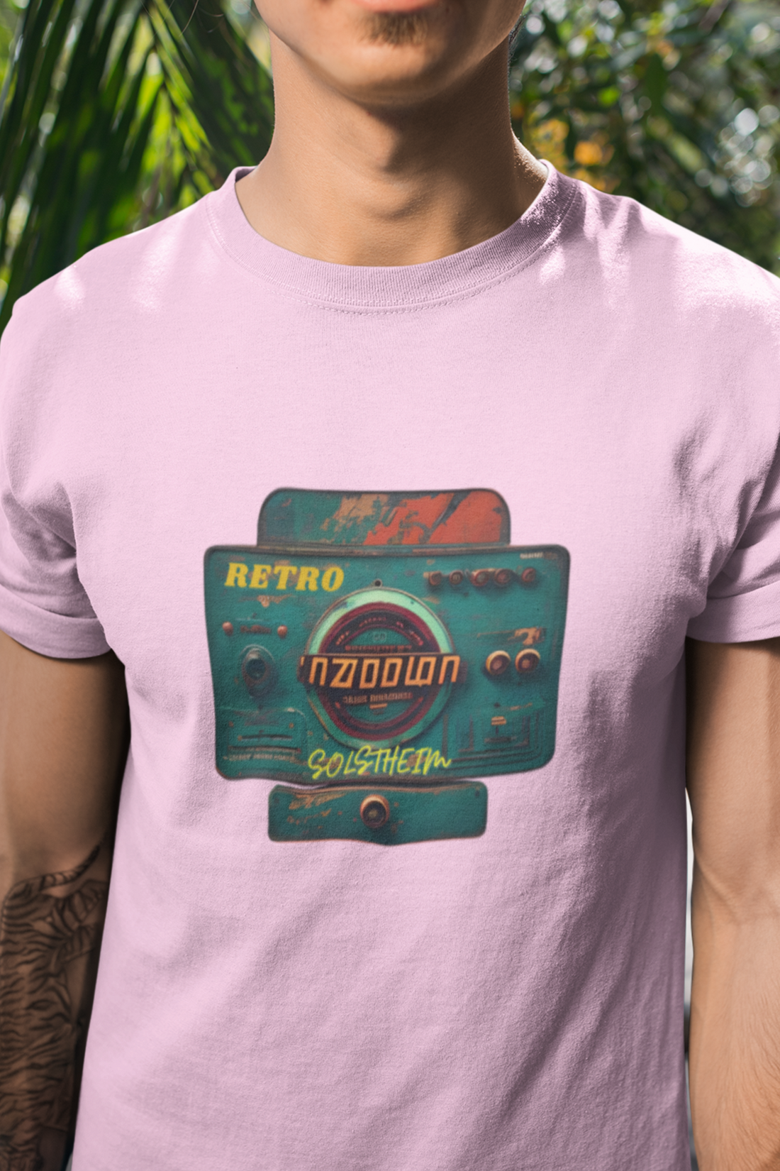 Round neck Half sleeves Tshirt with design of Retro Mobile