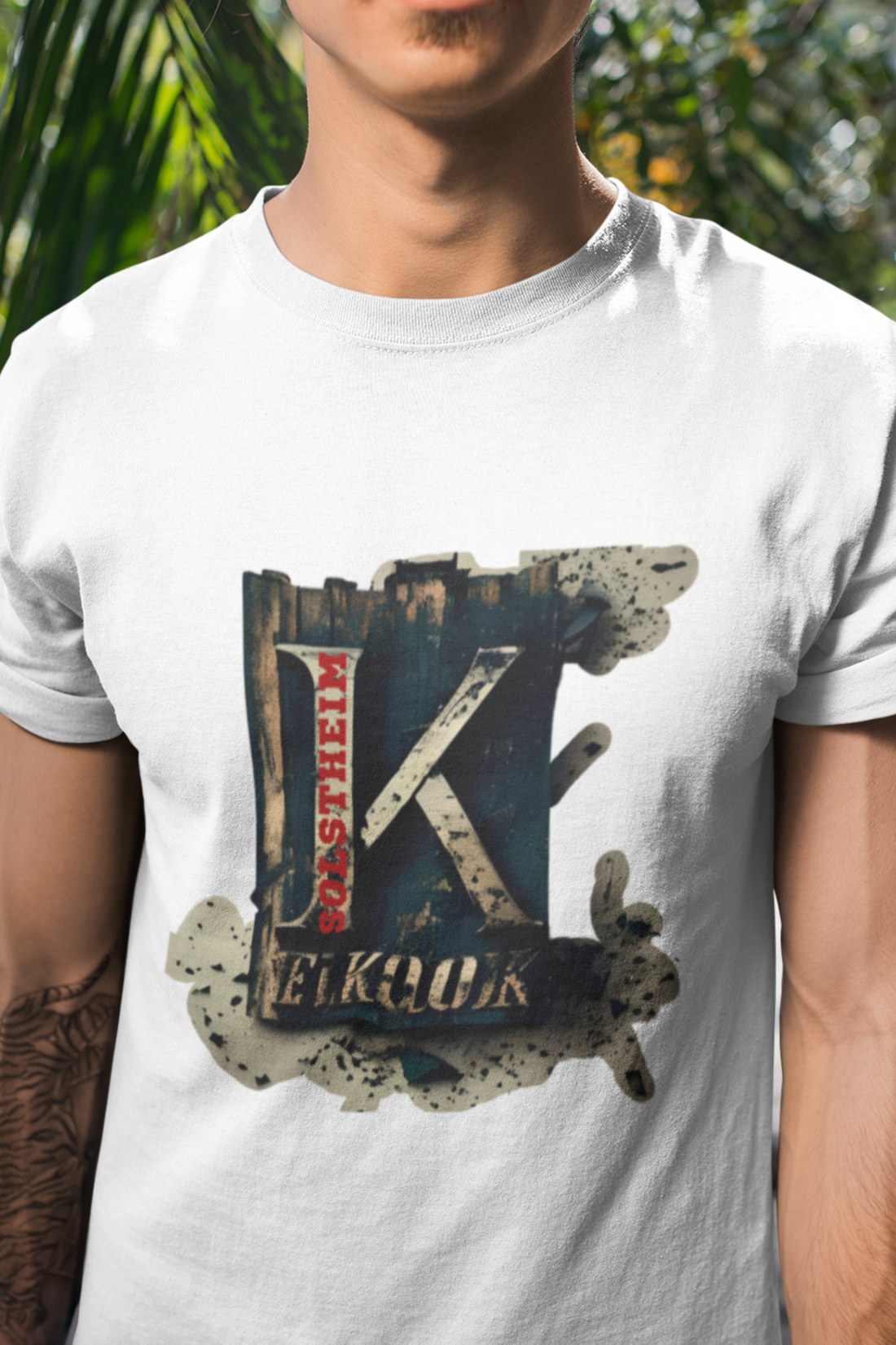 Round Neck Half Sleeves T-Shirt Letter K