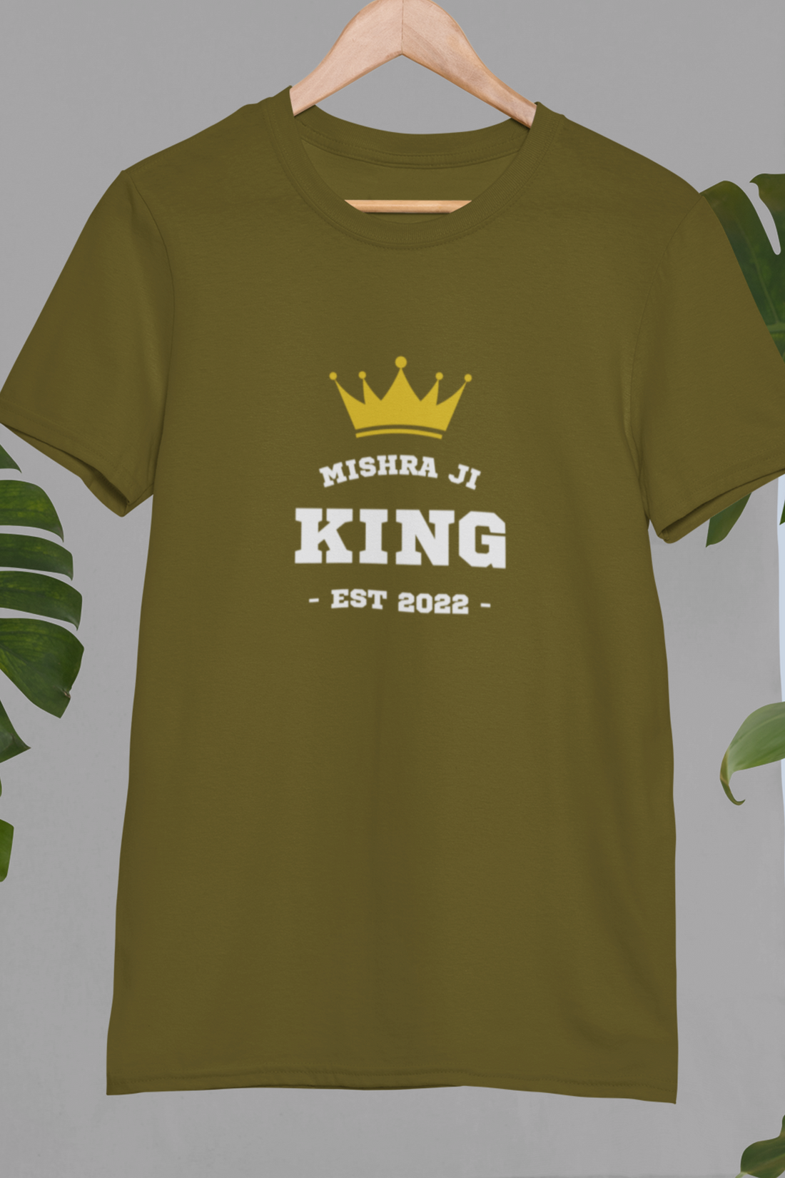 Round neck Half sleeves Tshirt with dual print of Mishra Ji King & 360