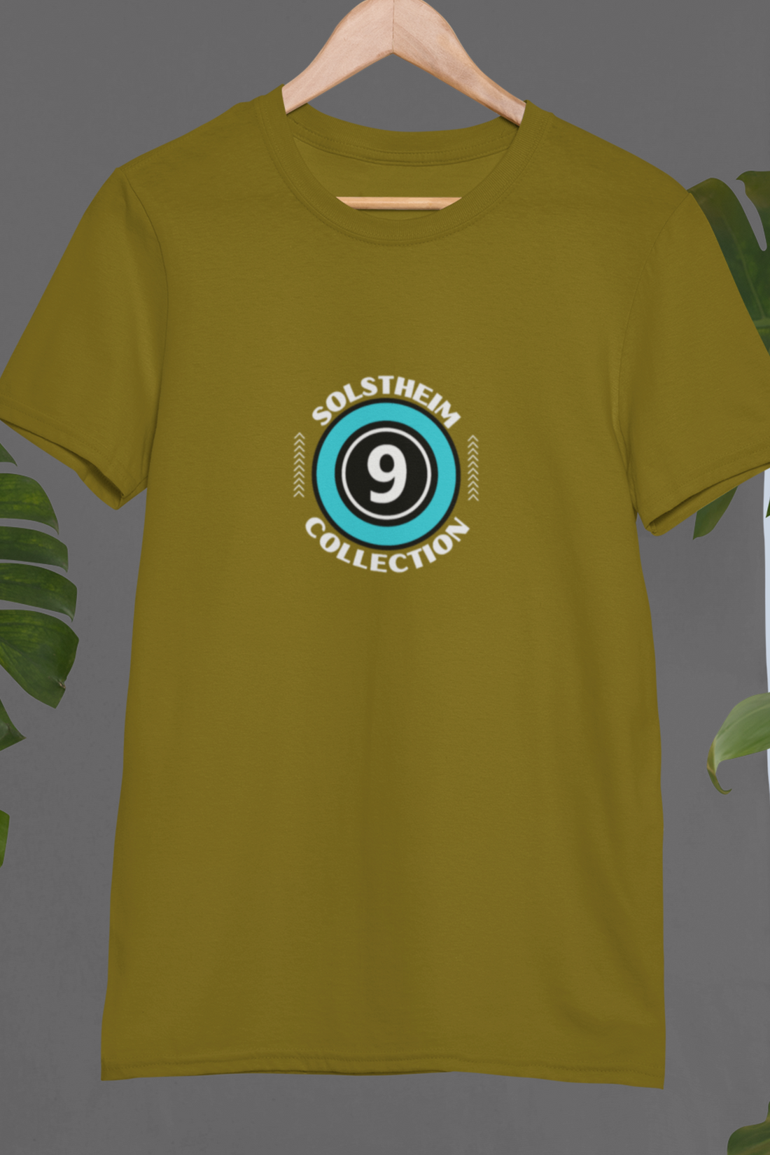 Round Neck Half Sleeves T-Shirt with Number 9 Design