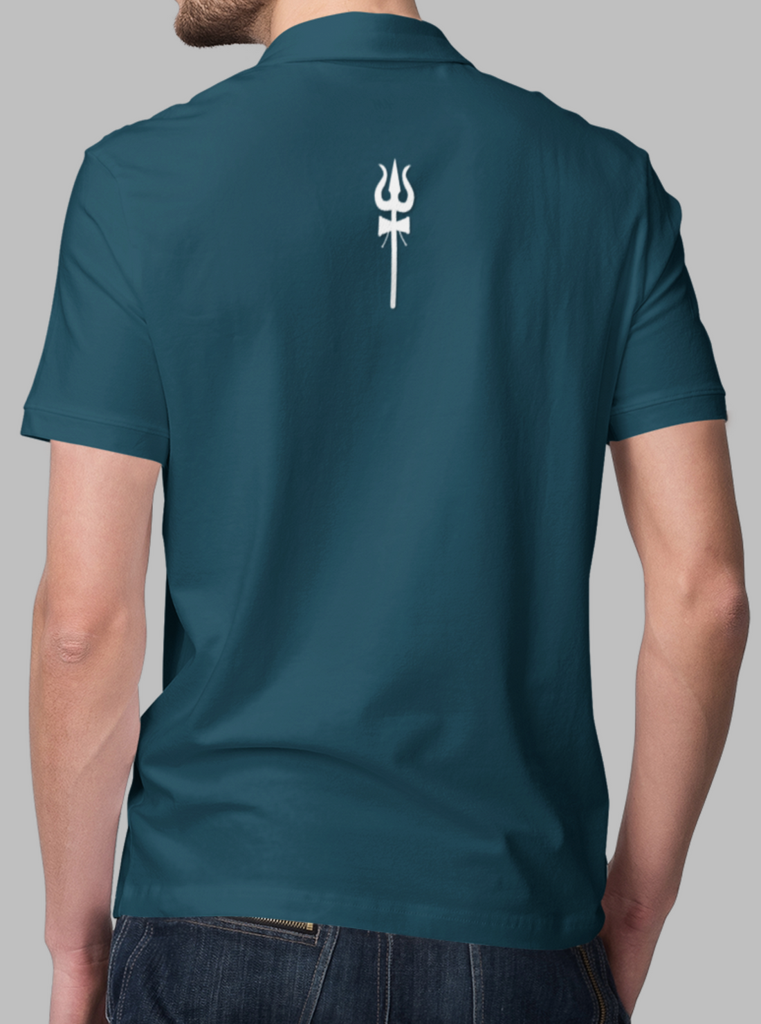 Polo Tshirt with dual print of Ramdhyan & Trishul