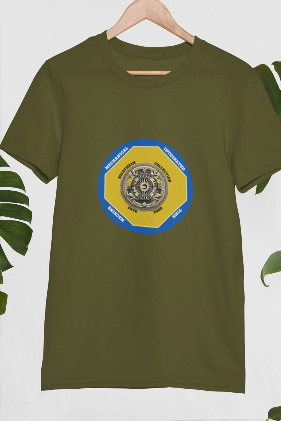 Round Neck Half Sleeves T-Shirt with Solstheim Shield Time Machine