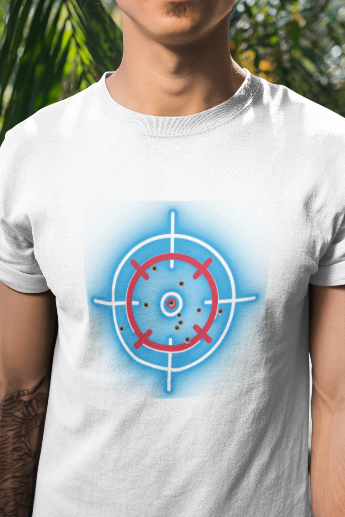 Round neck Half sleeves Tshirt with Shooter Aim target