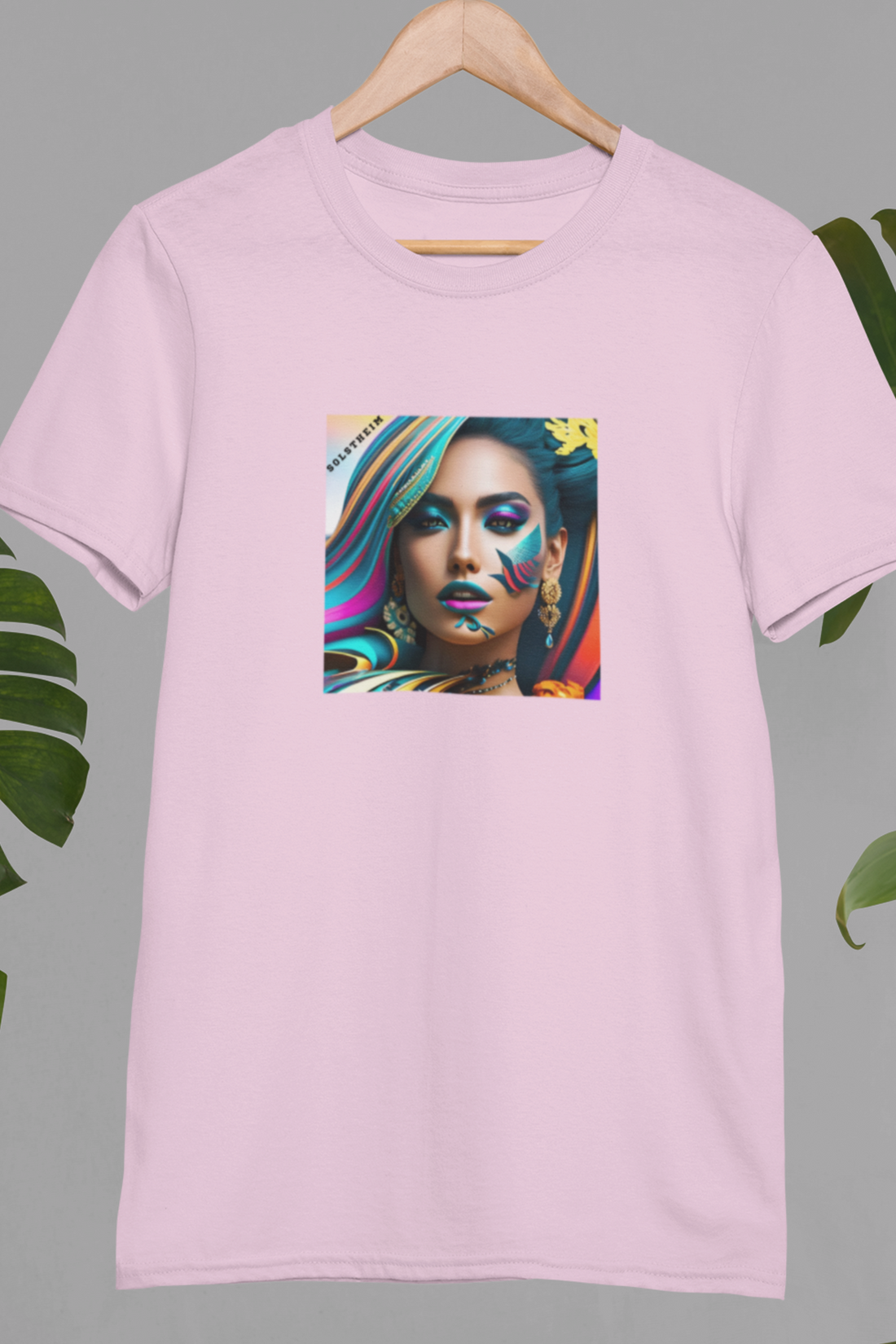 Round neck Half sleeves Tshirt with design of Woman Art