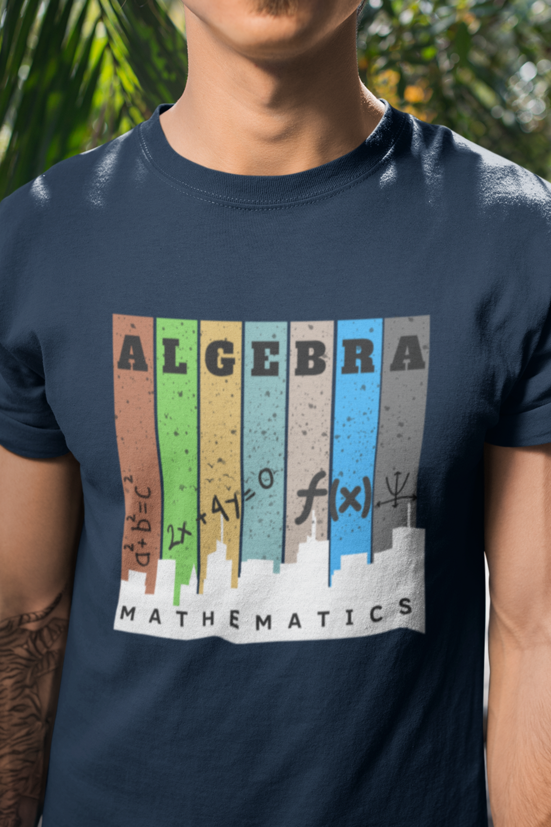 Round neck Half  sleeves Tshirt with Nerdy Algebra Design for Dark color