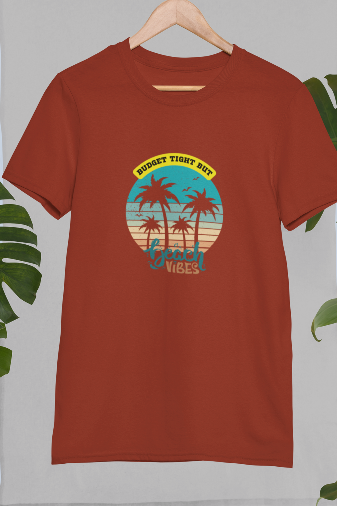 Round neck Half sleeves Tshirt with design of Cool Beach Vibes