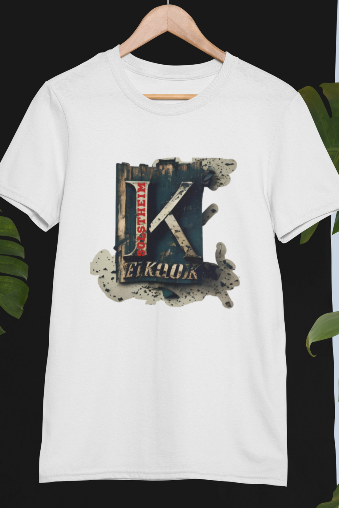 Round Neck Half Sleeves T-Shirt Letter K