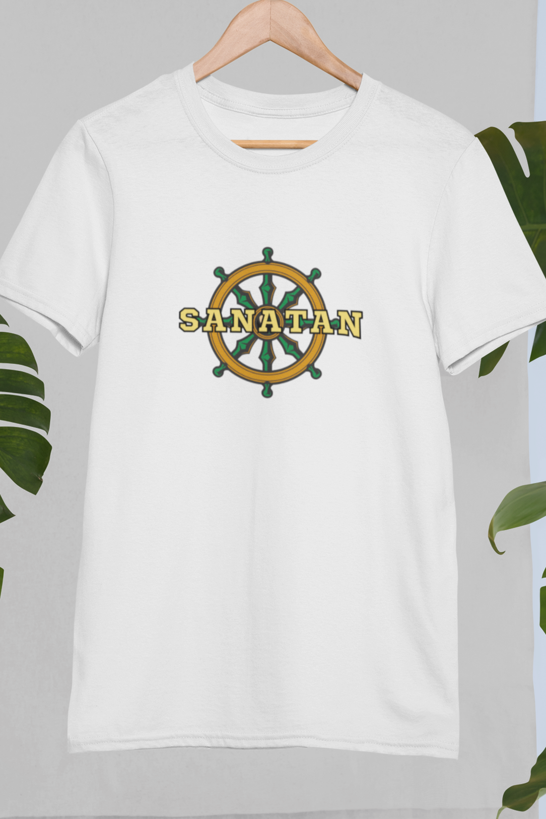 Round Neck Half Sleeves T-Shirt with Sanatan Design