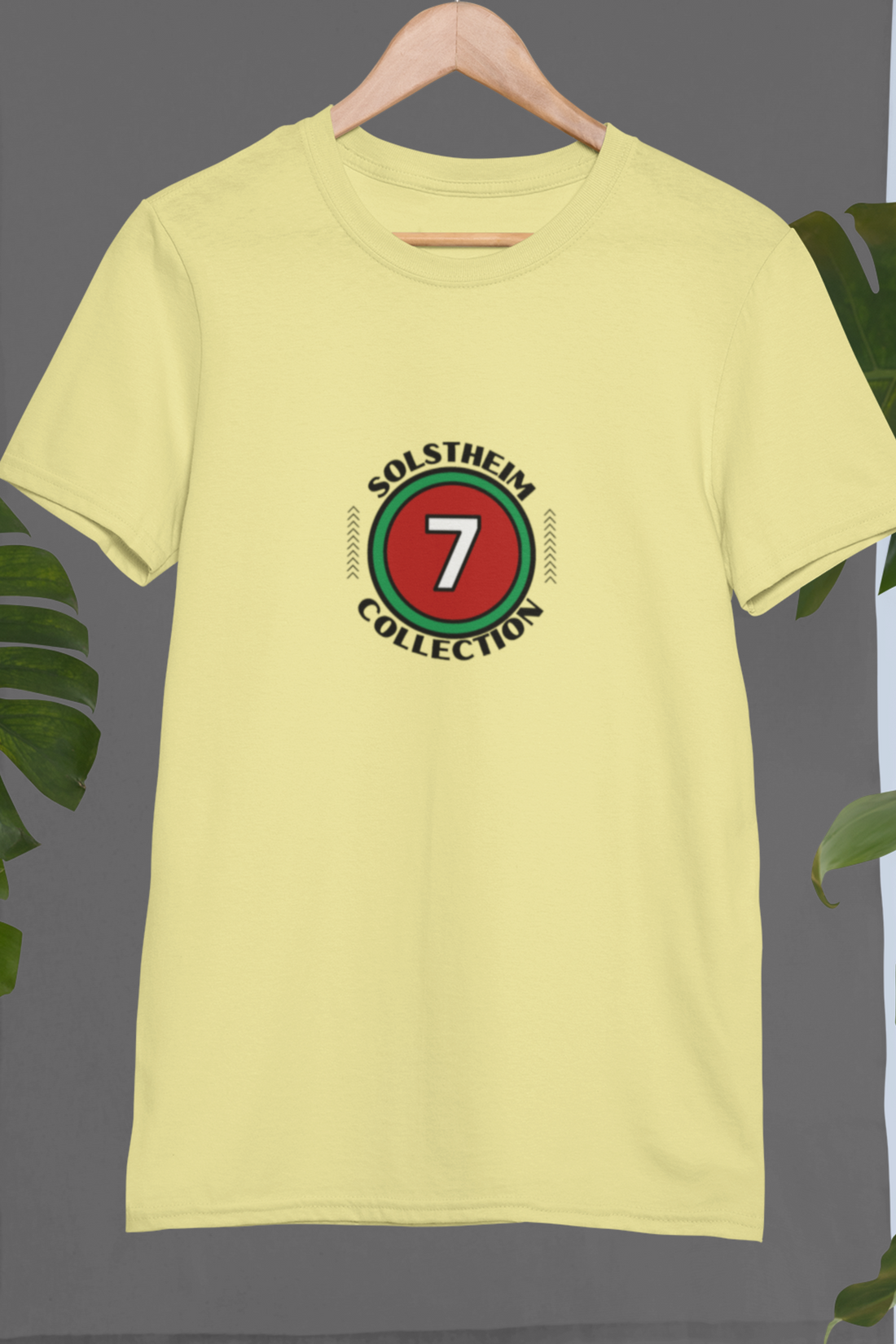 Round Neck Half Sleeves T-Shirt with Number 7 Design