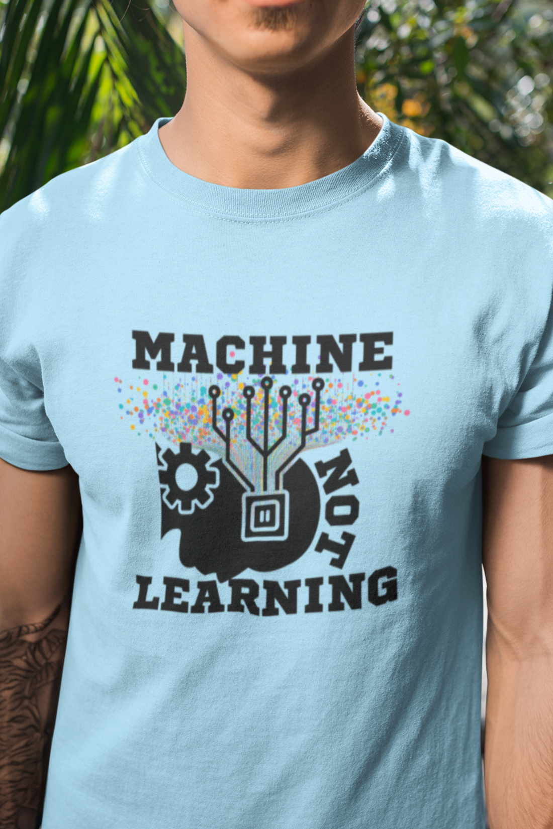 Round neck Half  sleeves Tshirt with Machine Not Learning