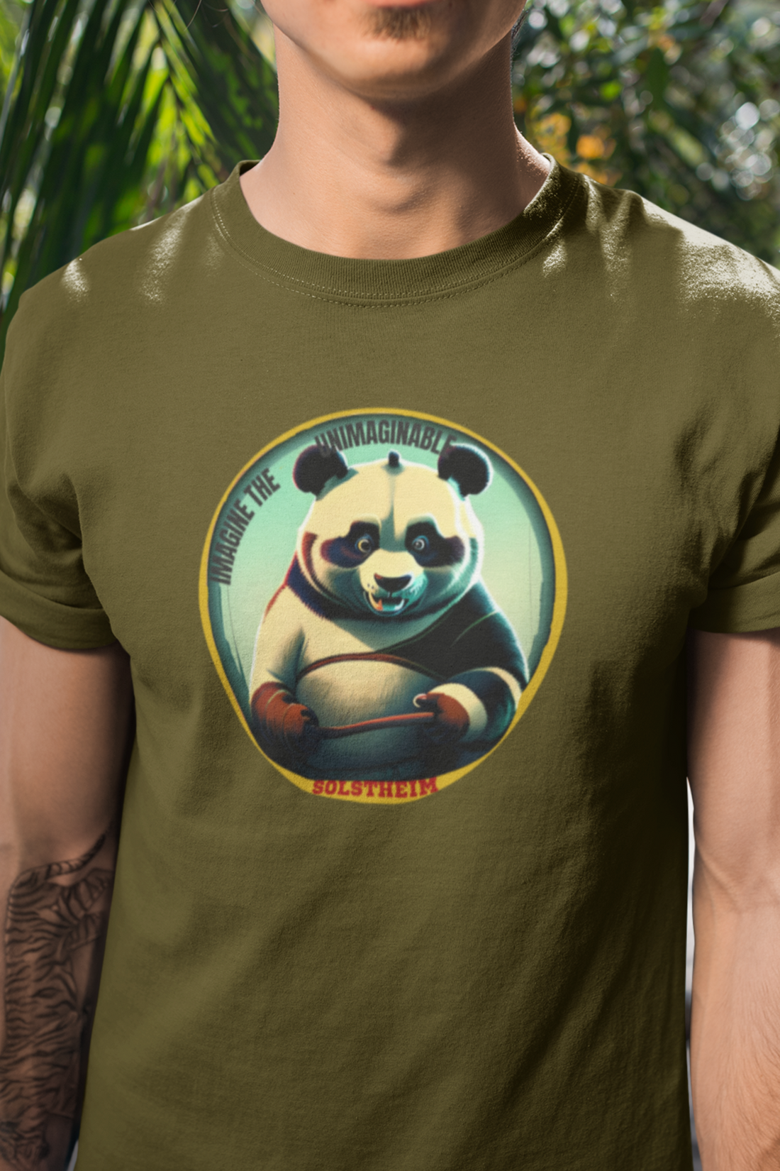 Round Neck Half Sleeves T-Shirt with Panda unimaginable