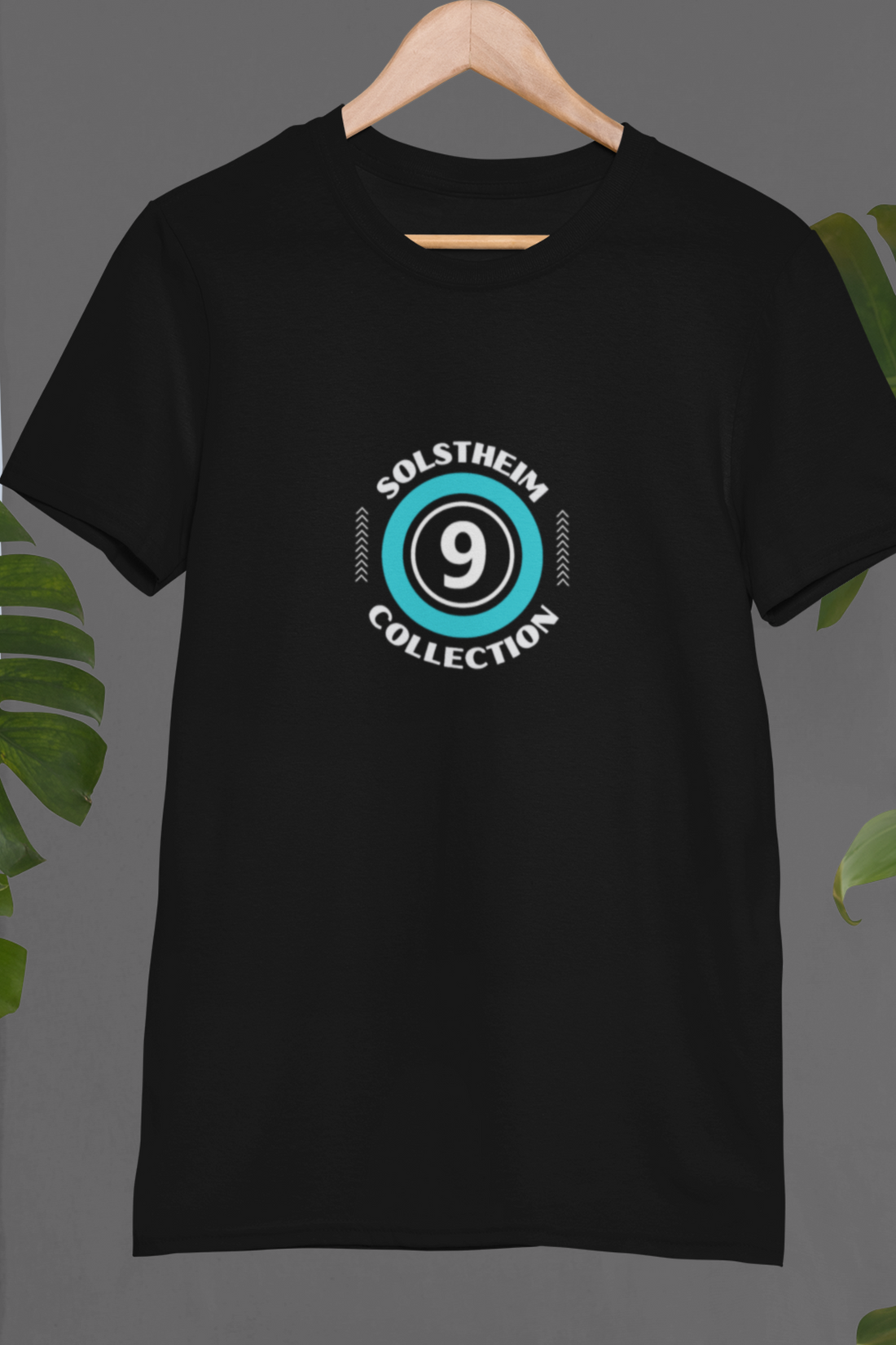 Round Neck Half Sleeves T-Shirt with Number 9 Design