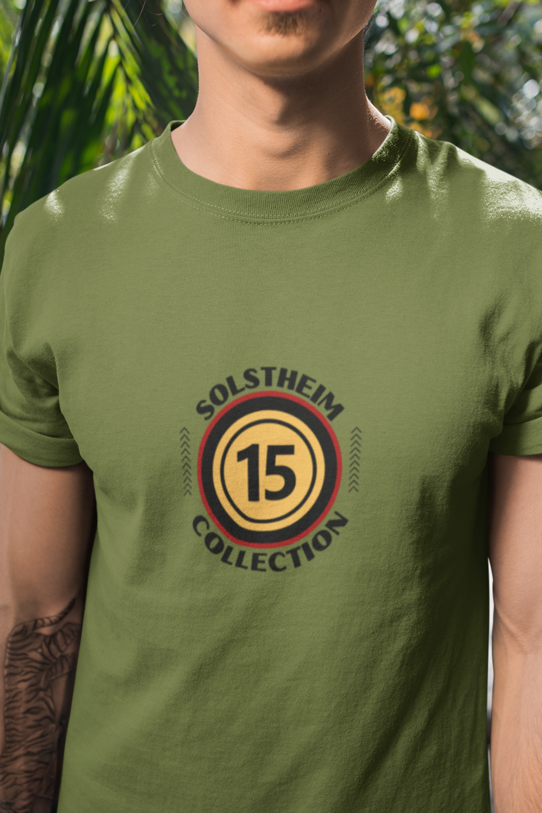 Round Neck Half Sleeves T-Shirt with Number 15 Design