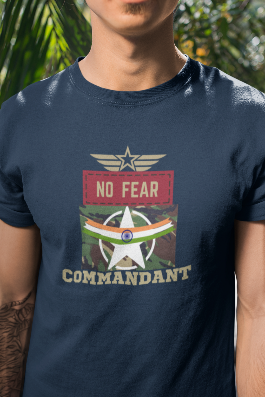 Round neck Half  sleeves Tshirt with Commandant India