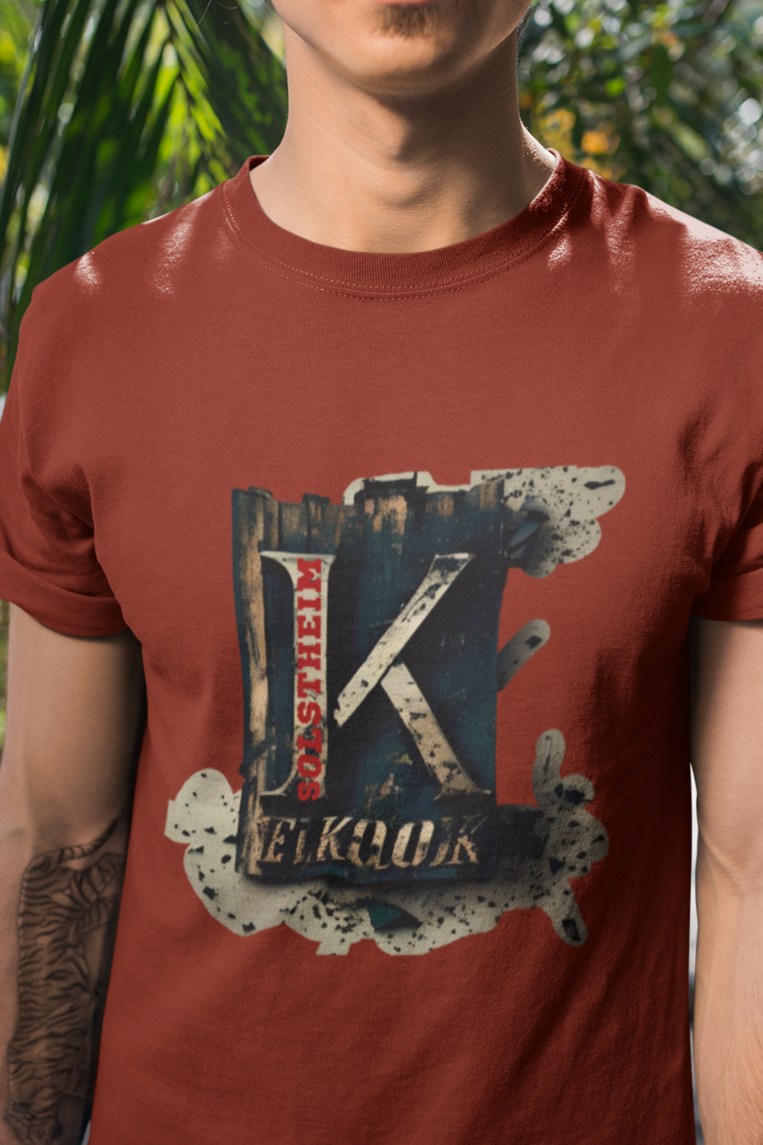 Round Neck Half Sleeves T-Shirt Letter K