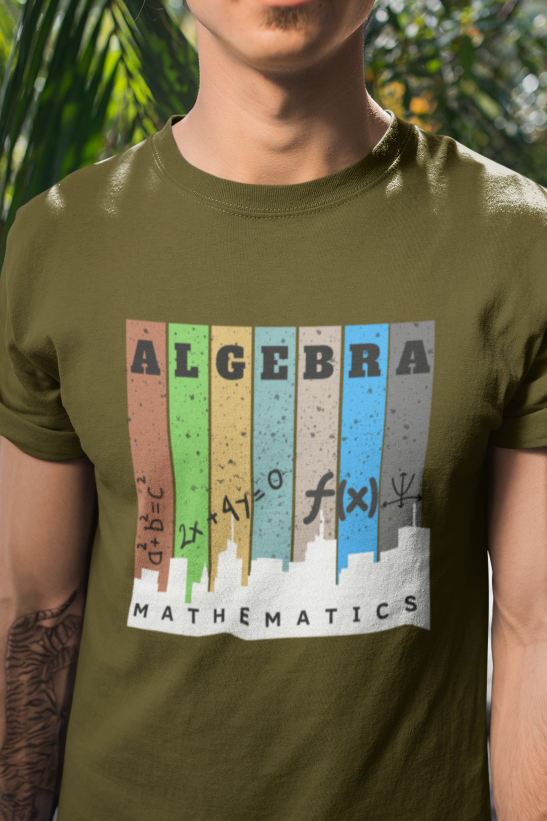 Round neck Half  sleeves Tshirt with Nerdy Algebra Design for Dark color