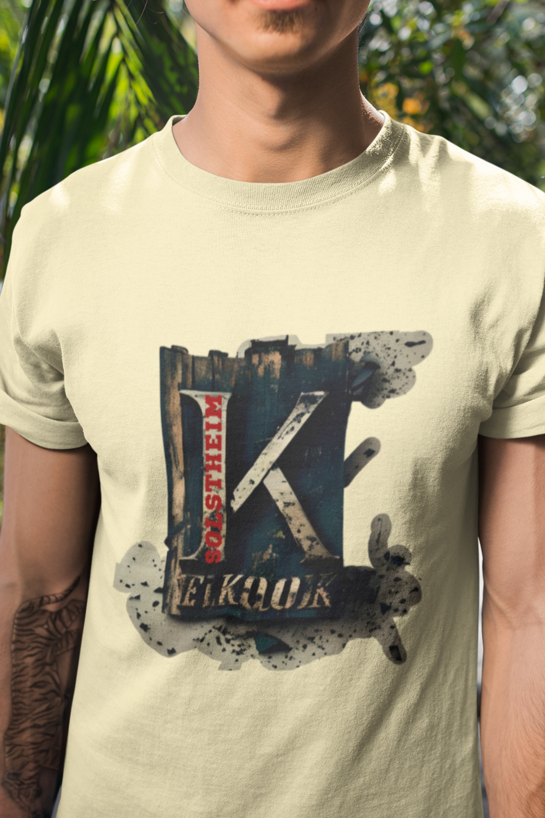 Round Neck Half Sleeves T-Shirt Letter K