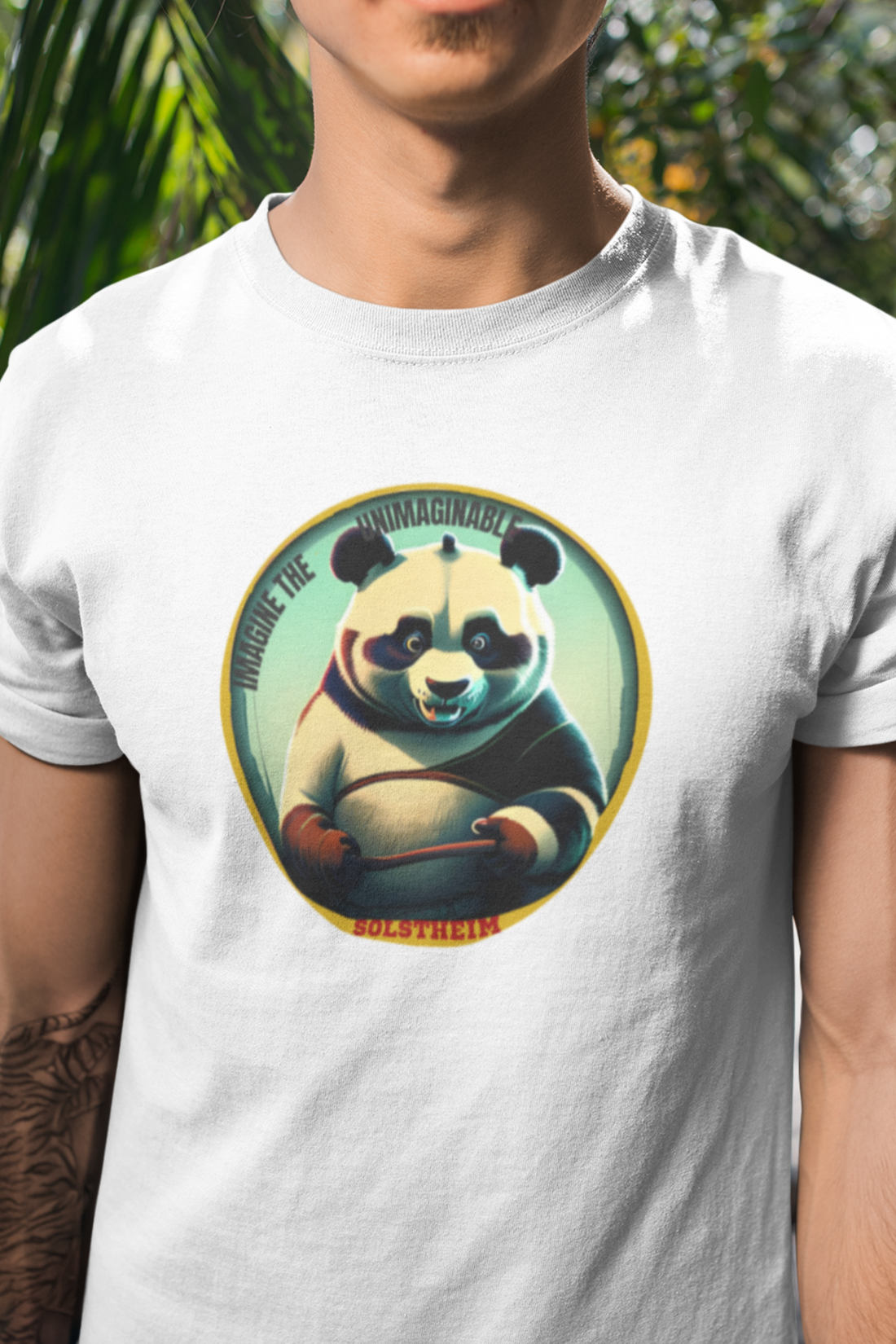 Round Neck Half Sleeves T-Shirt with Panda unimaginable