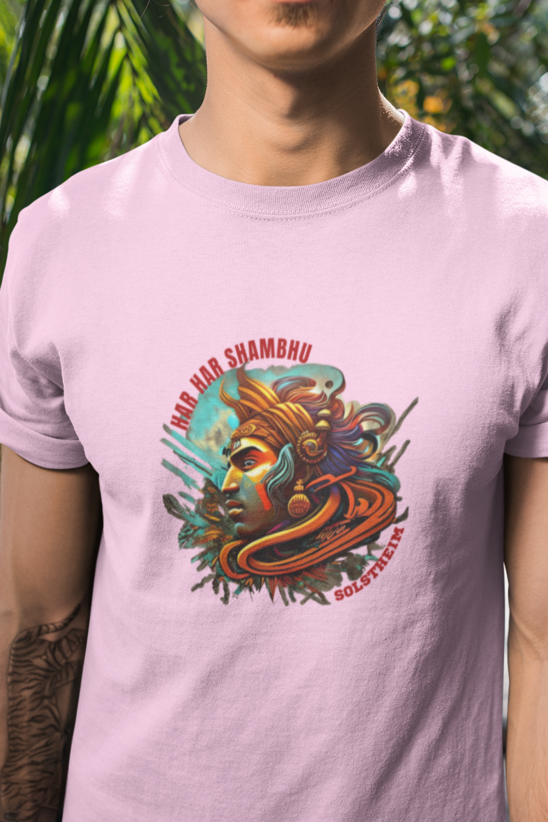 Round neck Half sleeves Tshirt with design of Shambhu Art