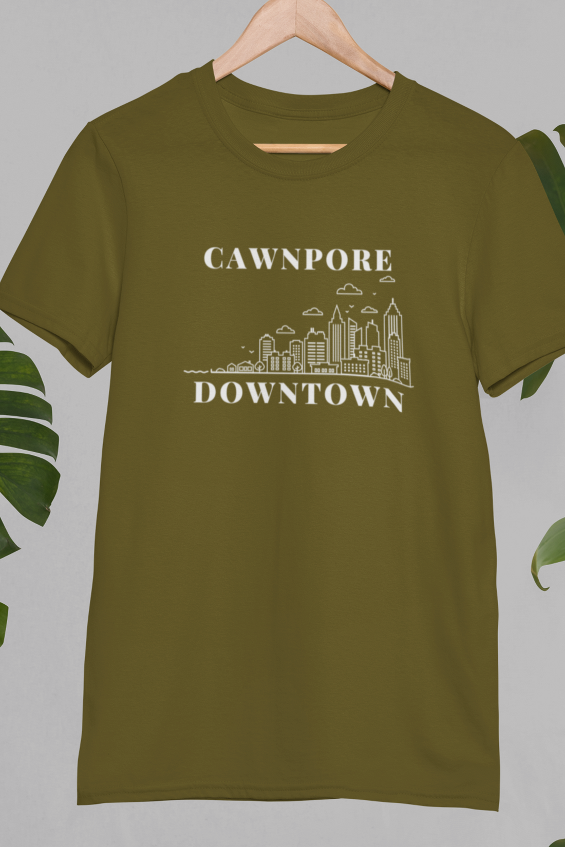 Round neck Half sleeves Tshirt with design of Cawnpore Downtown