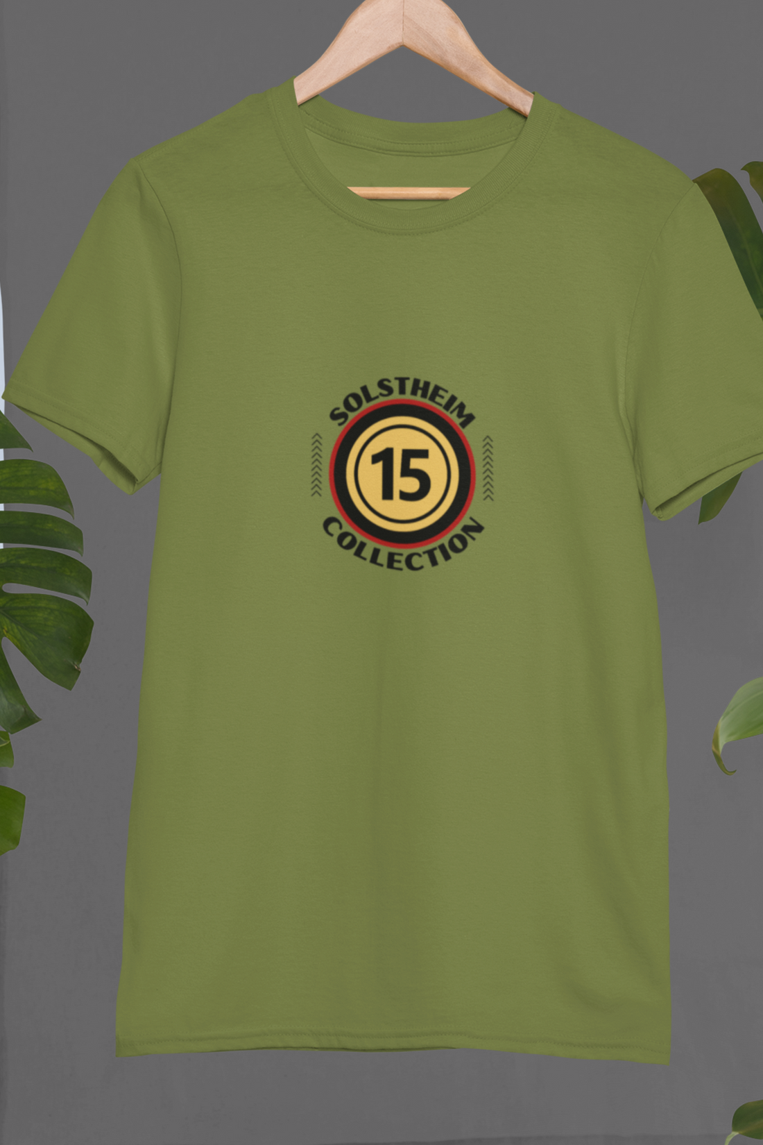 Round Neck Half Sleeves T-Shirt with Number 15 Design