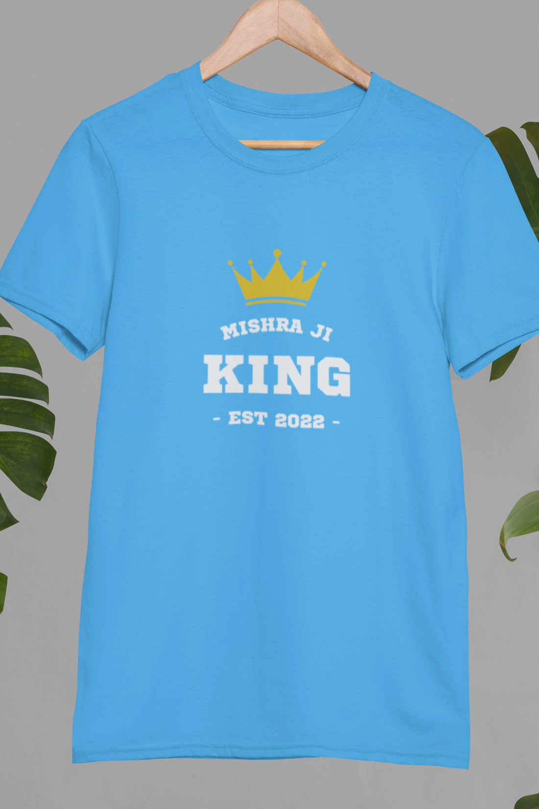 Round neck Half sleeves Tshirt with dual print of Mishra Ji King & 360