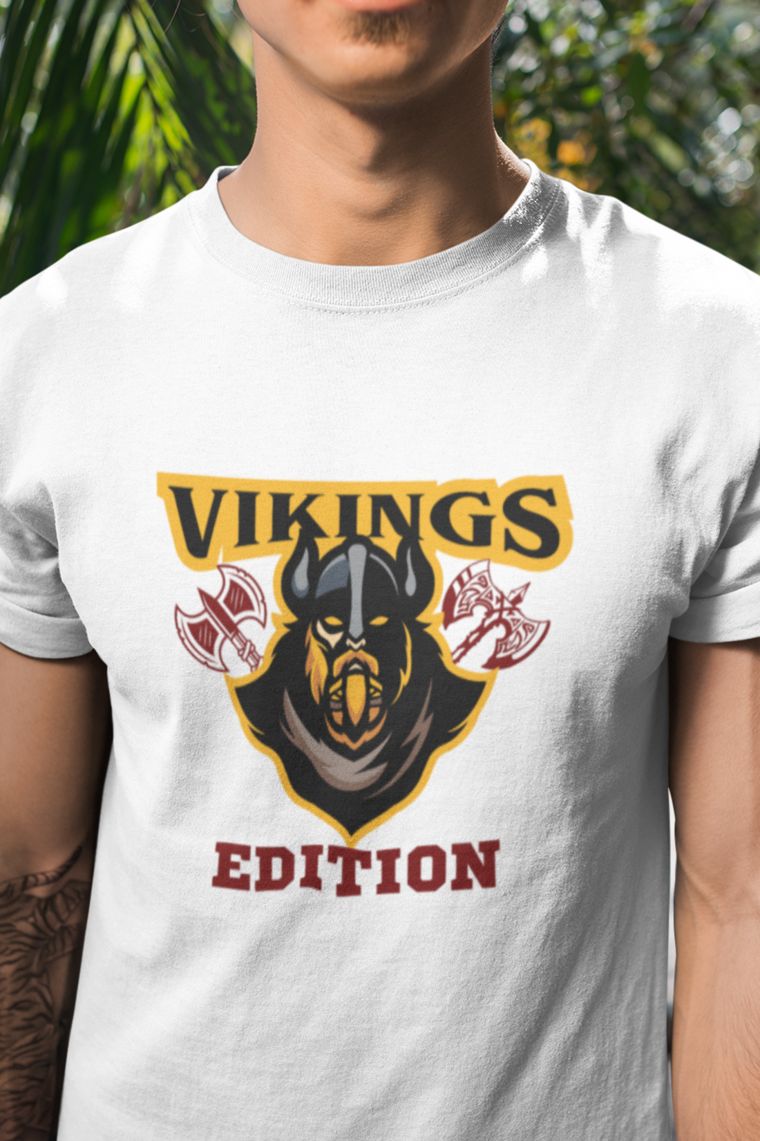 Round neck Half sleeves Tshirt with design with Viking Edition