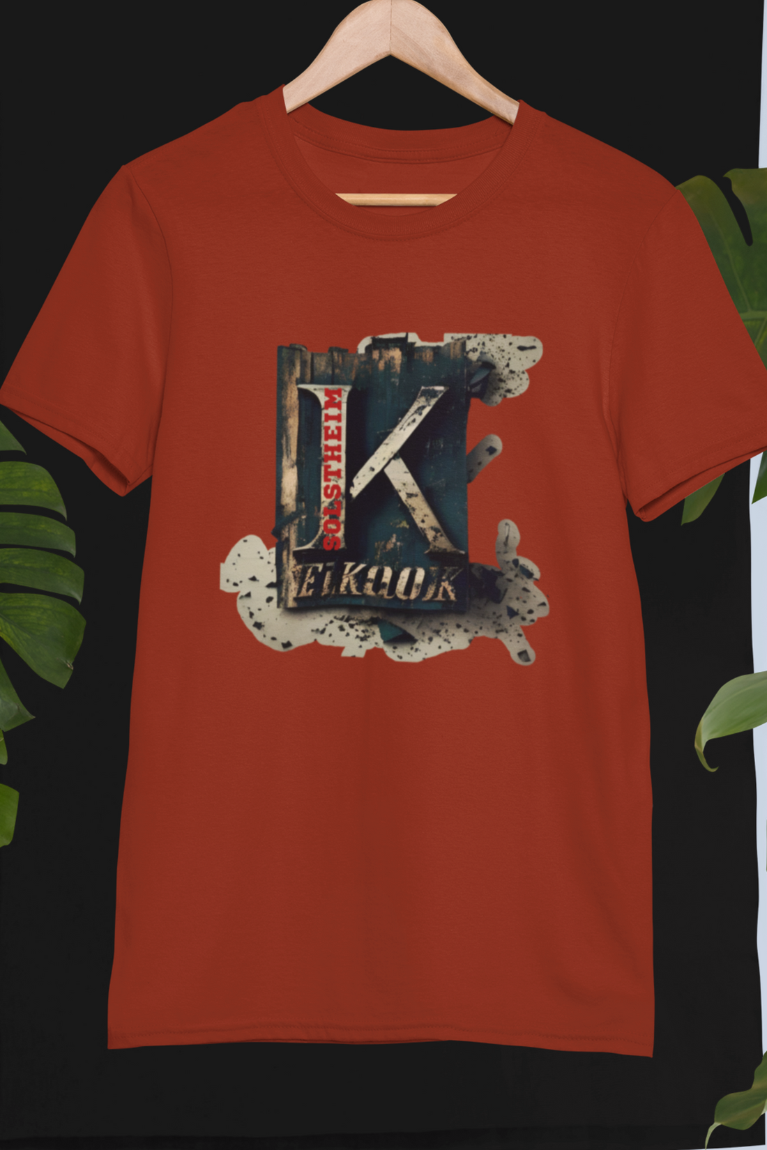 Round Neck Half Sleeves T-Shirt Letter K