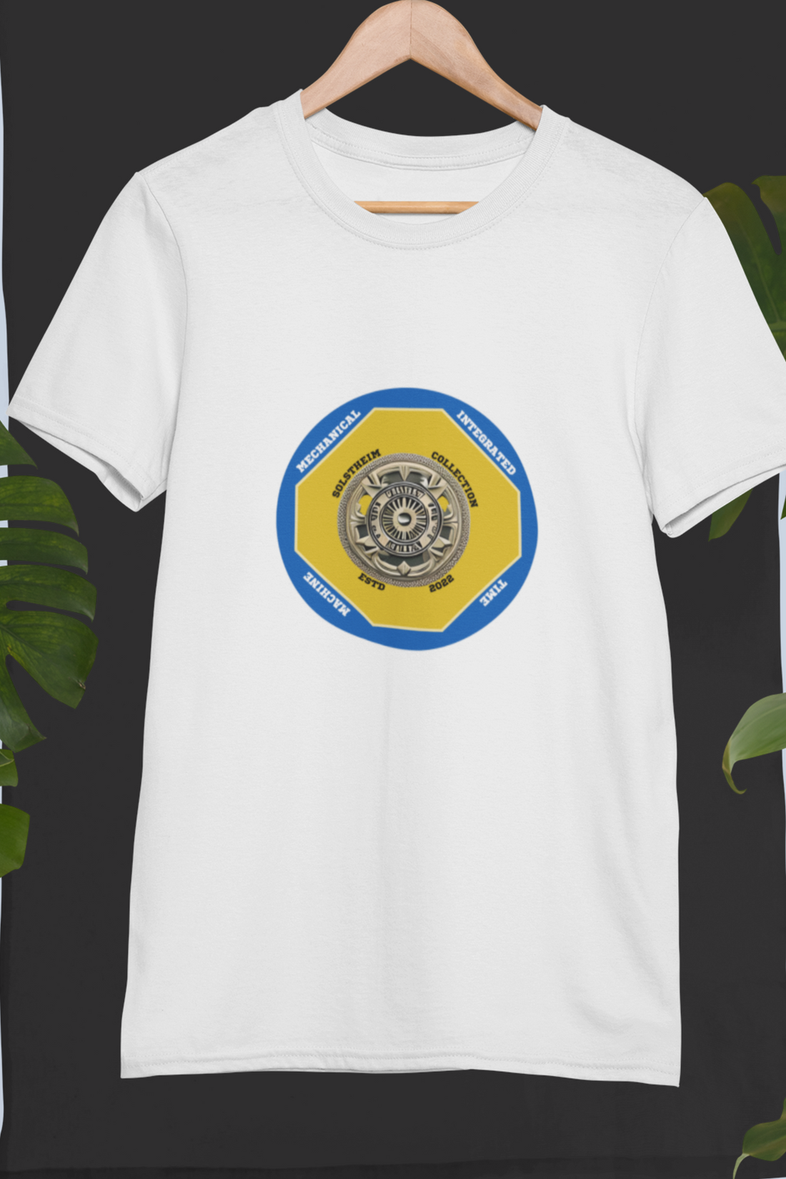 Round Neck Half Sleeves T-Shirt with Solstheim Shield Time Machine