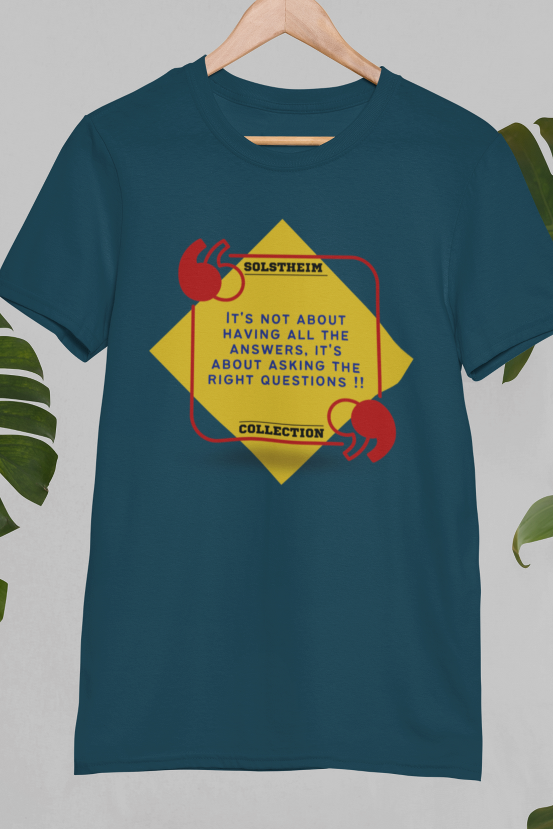 Round Neck Half Sleeves with quote right questions on T-Shirt