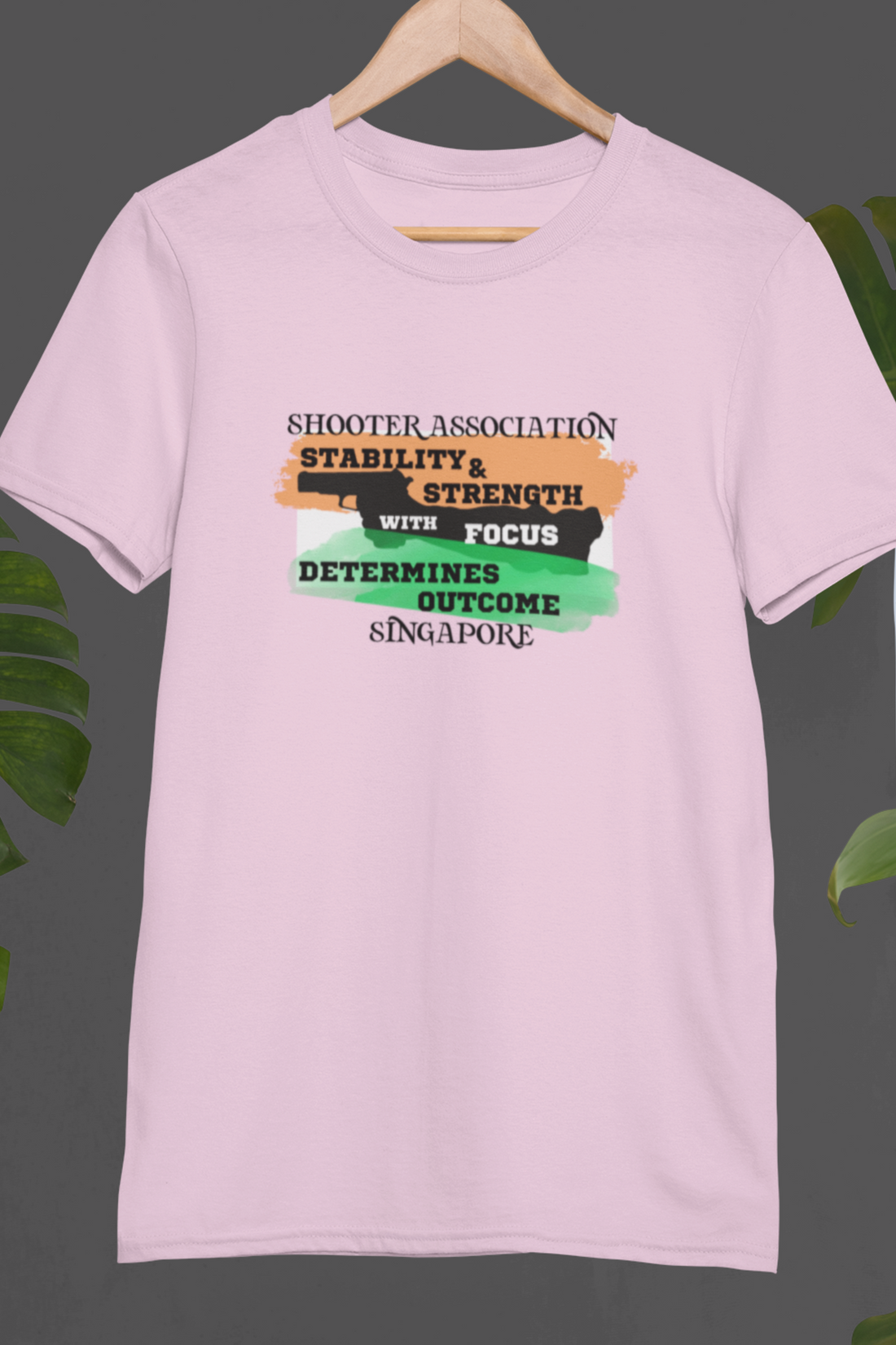 Round neck Half sleeves Tshirt with India Singapore Shooter Association