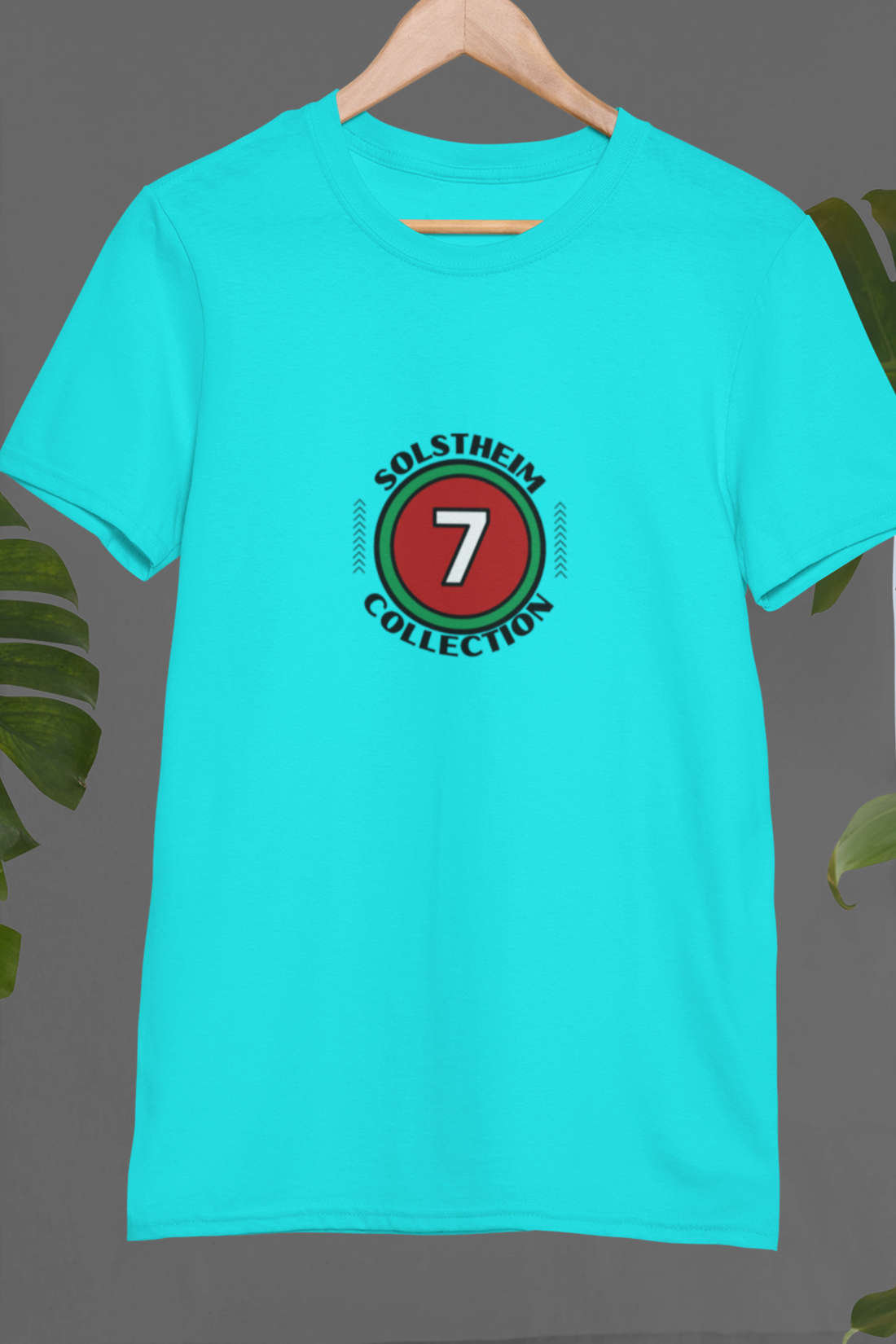 Round Neck Half Sleeves T-Shirt with Number 7 Design