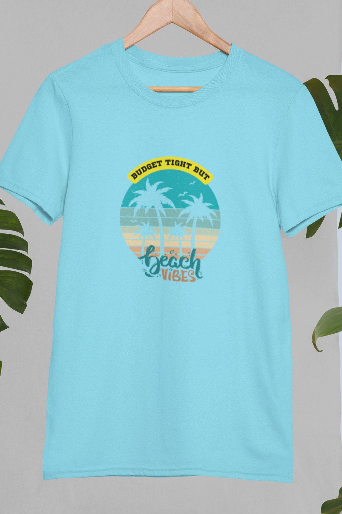 Round neck Half sleeves Tshirt with design of Cool Beach Vibes