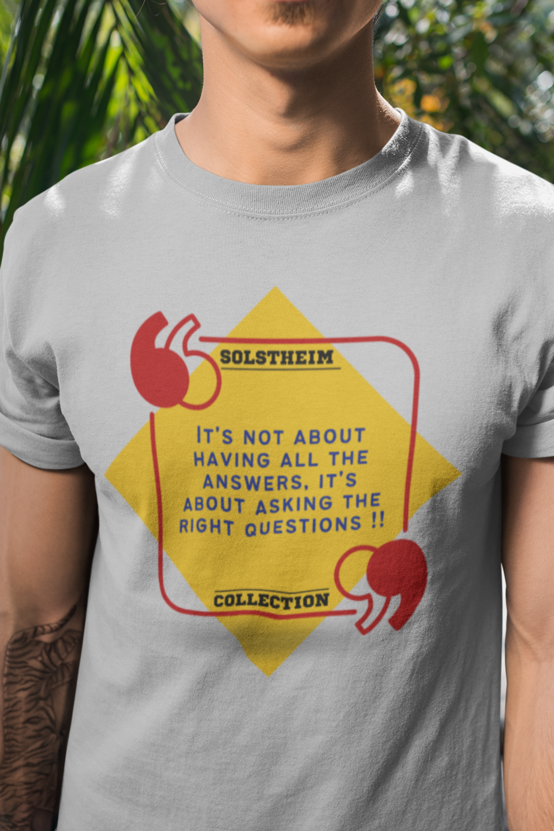 Round Neck Half Sleeves with quote right questions on T-Shirt