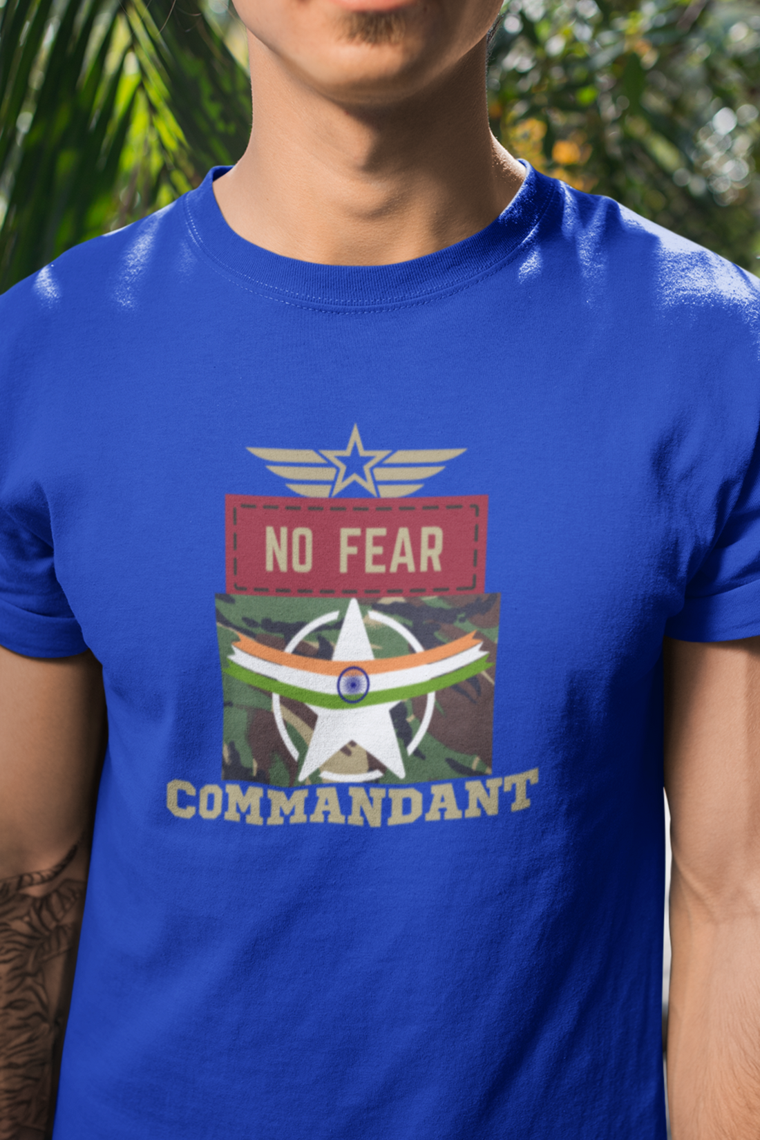 Round neck Half  sleeves Tshirt with Commandant India