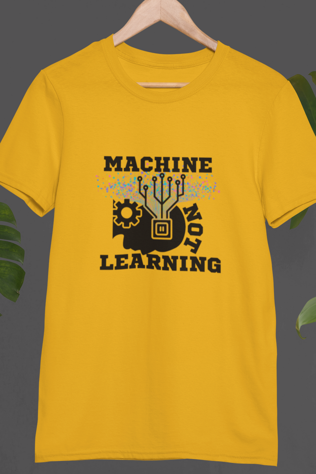 Round neck Half  sleeves Tshirt with Machine Not Learning