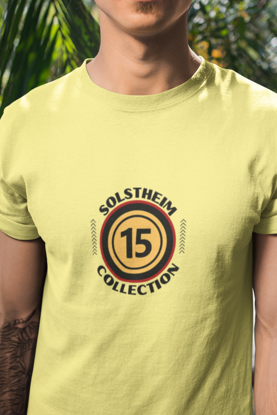 Round Neck Half Sleeves T-Shirt with Number 15 Design