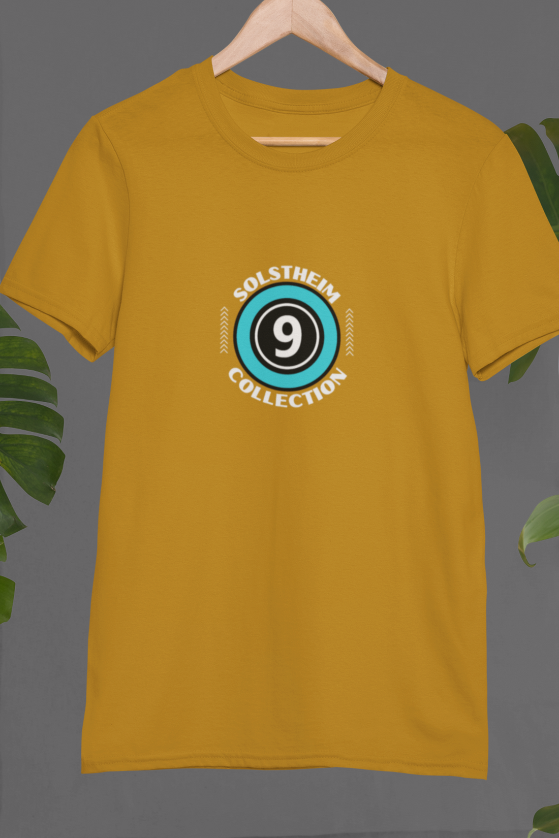 Round Neck Half Sleeves T-Shirt with Number 9 Design