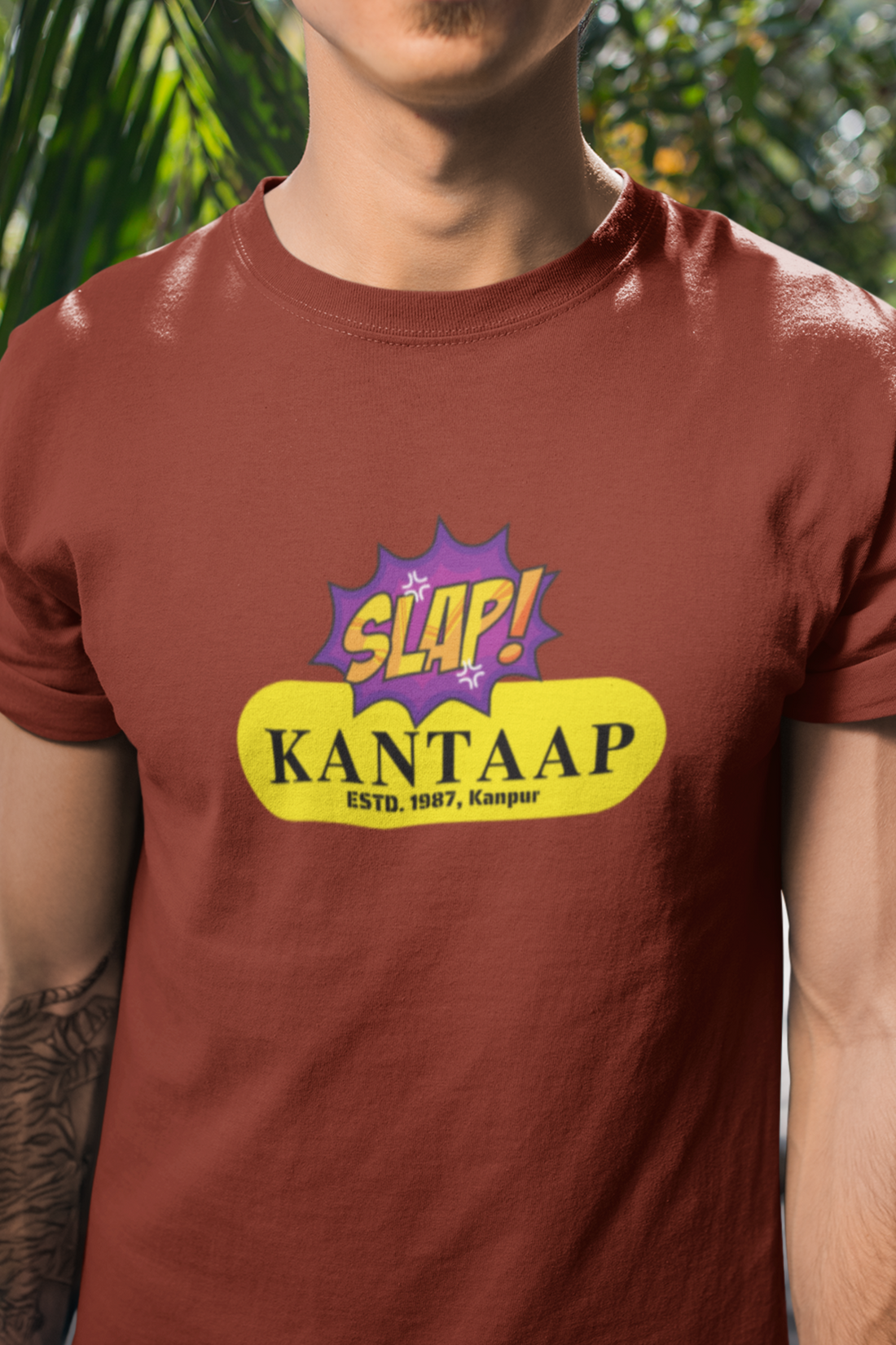 Round neck Half sleeves Tshirt with design of Cawnpore Kantaap